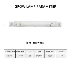 SunStream Double Ended Metal Halide (MH) Grow Light Lamp Bulb for Digital Ballast