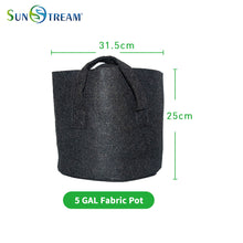 Load image into Gallery viewer, SunStream 5-Pack Heavy Duty Thickened Nonwoven Fabric Pots Grow Bags With Handles