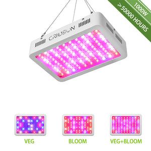 Criusun Optical Lens, Full Spectrum Powerful LED Grow Light with Bloom Veg Switch for Indoor Plants