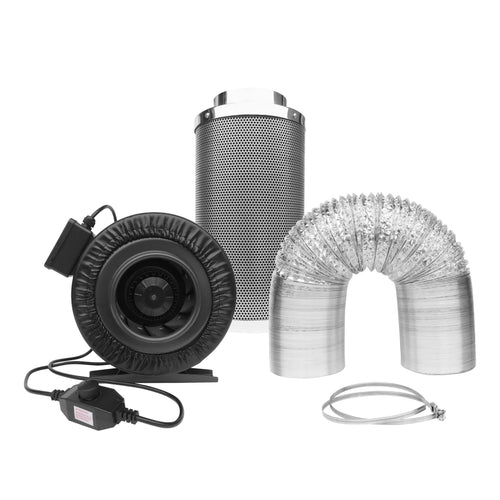 SunStream Inline Fan with Speed Controller, Carbon Filter and Ducting Combo for Grow Tent Ventilation