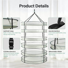 Load image into Gallery viewer, SunStream 6 Tier Collapsible Mesh Air Drying Rack Net for Herbs, Buds, Flowers and Hydroponic Plants