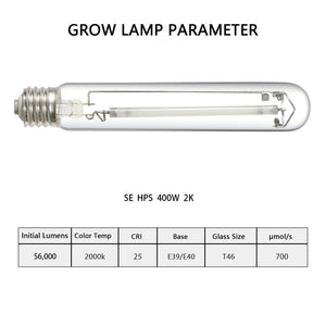 SunStream Single Ended High Pressure Sodium (HPS) Grow Light Lamp Bulb for Digital Ballast