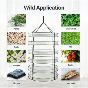 SunStream 6 Tier Collapsible Mesh Air Drying Rack Net for Herbs, Buds, Flowers and Hydroponic Plants