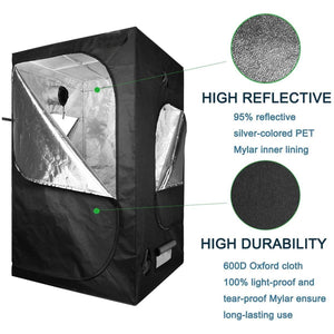 SunStream Hydroponic Grow Tent for Indoor Seedling Plant Growing, Water-Resistant