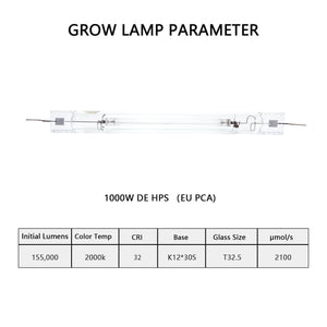 SunStream Double Ended High Pressure Sodium (HPS) Grow Light Lamp Bulb for Digital Ballast