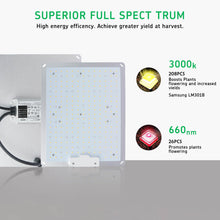 Load image into Gallery viewer, SunStream LED Grow Light With Samsung LM301B Diodes, Dimmable MeanWell Driver, Sunlike Full Spectrum For Indoor Plants Seeding Veg &amp; Bloom Waterproof