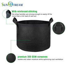 Load image into Gallery viewer, SunStream 5-Pack Heavy Duty Thickened Nonwoven Fabric Pots Grow Bags With Handles