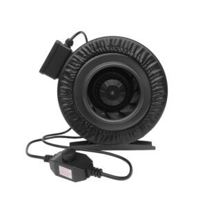 SunStream Duct Inline Fan with Speed Controller Vent Blower for HVAC Exhaust and Intake, Grounded Power Cord