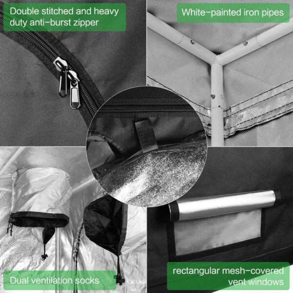 SunStream Hydroponic Grow Tent for Indoor Seedling Plant Growing, Water-Resistant