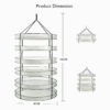 SunStream 6 Tier Collapsible Mesh Air Drying Rack Net for Herbs, Buds, Flowers and Hydroponic Plants